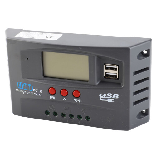 12/24V Solar Controller 60A LCD Regulator with Dual USB, Compact Size