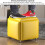 5-in-1 PU Leather Storage Cube With Swivel Casters, Stackable Nesting Stool, Movable Sofa Chair, 14x14x15, Leather3 4