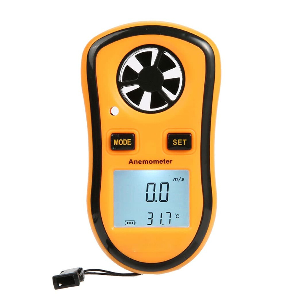 Handheld Anemometer, Digital Wind Meter, Mini Wind Speed And Temperature Gauge With Thermometer, Lcd Backlight 9354506808686