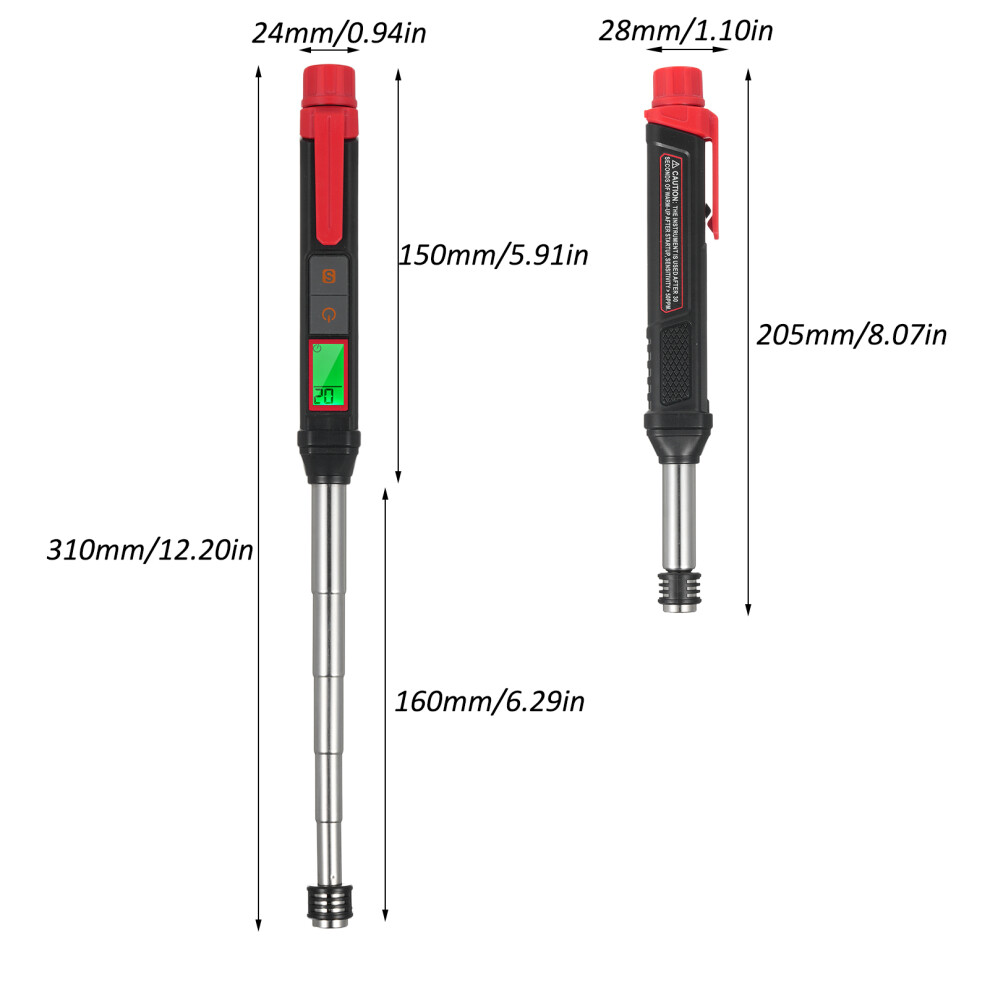 Habotest Ht56 Pro Gas Leak Detector Pen-Size, Highly Sensitive, Audible & Visual Alarms 8141351071256