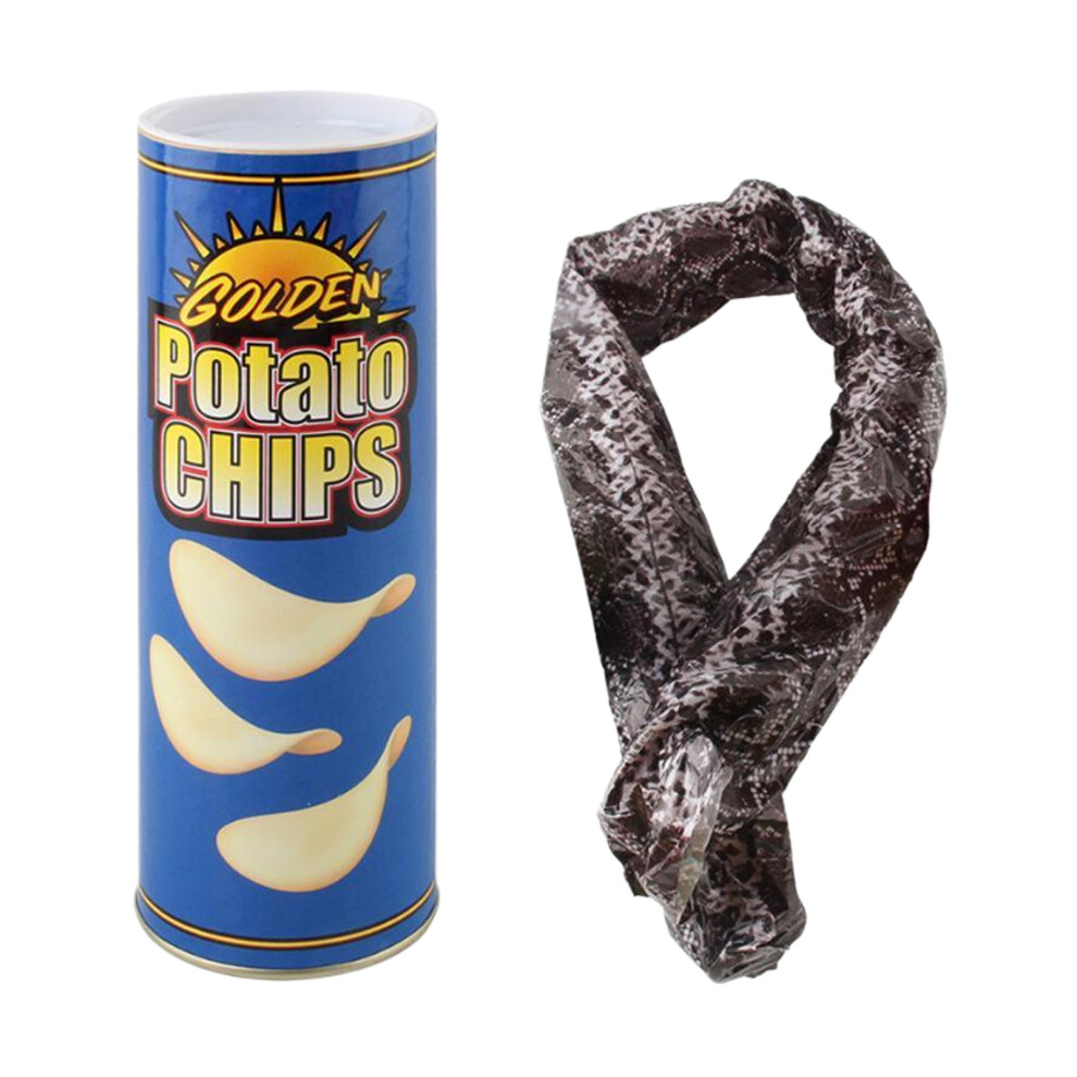 (A6852) Compact Trick Toy Snake In Potato Chip Can For Surprise And Then Cover