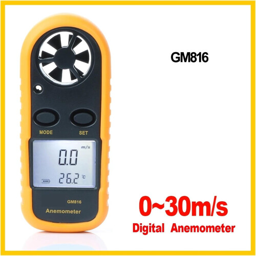Digital Anemometer Meter Wind Speed Gauge 30 m/s LCD Display Handheld Temperature Tester 1