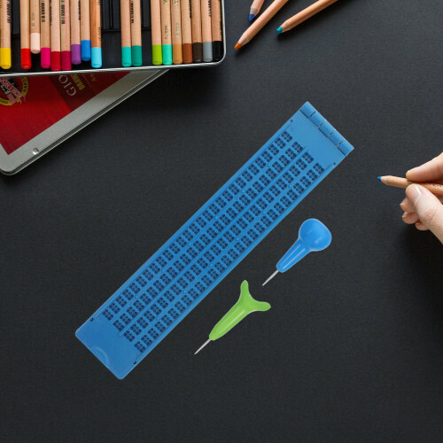 braille and stylus kit plastic tool for learning labeling blue 2