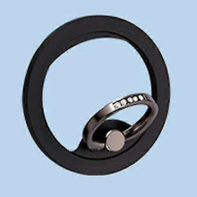 Magnetic Phone Ring Stand Compatible with Iphone 12/13/14 Series, Metal Adjustable Magsafe Phone Grip Ring Holder  Black