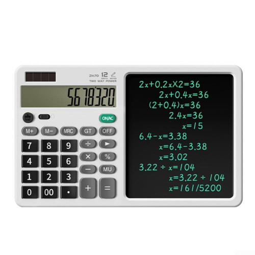 Handwriting Tablet Ergonomic Design For Comfortable Usage And Easy Calculations White