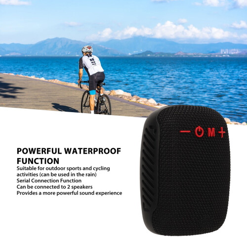 Waterproof Bluetooth Cycling Speaker 500mAh Portable Wireless Black 2