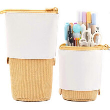 Telescopic Pencil Bag Pen Holder Stationery Case, PU Corduroy Stand-up Retractable Transformer Bag Colorful Organizer, Great for Christmas Holiday Gif
