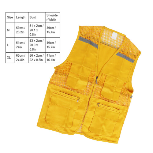 Event Work Volunteer Vest Yellow with Pockets - Type 1 Size M 1