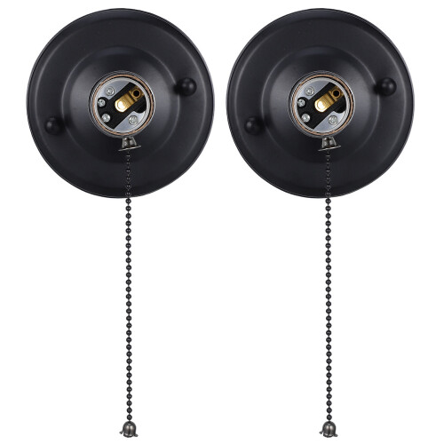 2pcs e27 pull chain lamp socket with switch for vintage light diy