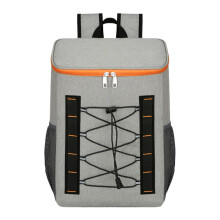 Picnic Backpack Cooler Waterproof Fabric Oxford Cloth Material Large Capacity Storage Leakproof Insulation Gray Orange