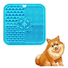 Sky Blue Pet Lick Mat 20x20cm Soft Silicone Slow Feeder with Suction Cup