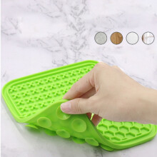 Pet Silicone Lick Mat 20x20cm Slower Eating & Suction Cup Green
