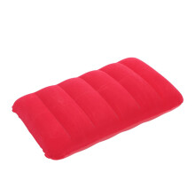 2 Pcs Portable PVC Flocking Inflatable Camping Pillow 65x45 Cm Red Multifunctional Waist Cushion Outdoor Travel Napping