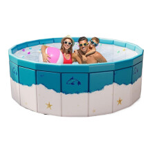 Swimming Pool for Dogs Foldable Baby Bath, Portable Non-Slip Dog Pool With Drainage Hose - 120 Cm