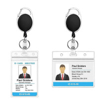 2Pcs Badge Holder with and Lanyard Resistant Two Ways to Wear for Business Card, Student ID, Bus Brand Card Protecting Your Badges