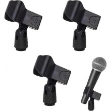 3-piece microphone clip, universal microphone holder, microphone clip holder, high quality spring-loaded microphone clip, ideal for meetings, podcasts