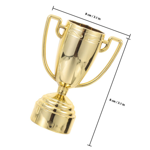 8Pièces Mini Trophées Colorés En ABS Pour Décor Et Récompenses 1