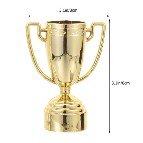 8Pièces Mini Trophées Colorés En ABS Pour Décor Et Récompenses 2