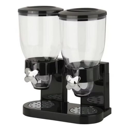 Multifunctional Cereal Dispenser Dual-Control Storage Container For Kitchen Organization Clear Plastic Two-Dispense