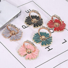 5 Pack Phone Holder Rings, Cute Daisy Design, Metal, 180/360 Rotation, Button Grip, Compatible with Most Smartphones.