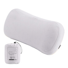 Camping Pillow Portable Neck and Lumbar Support, Compressible With Storage Bag, Double-Layer Pillowcase Washable, Gray