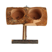 Holz Papagei Käfig Feeder Tassen Natürliche Doppel