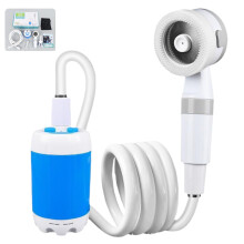 Camping Shower Pump Portable, Adjustable Flow, Rechargeable Outdoor Shower Sprayer Hose For Hiking, Pet Cleaning, Cars