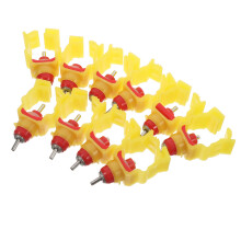 20Pcs Durable Stainless Steel Chicken Water Dispensers Yellow Nozzle