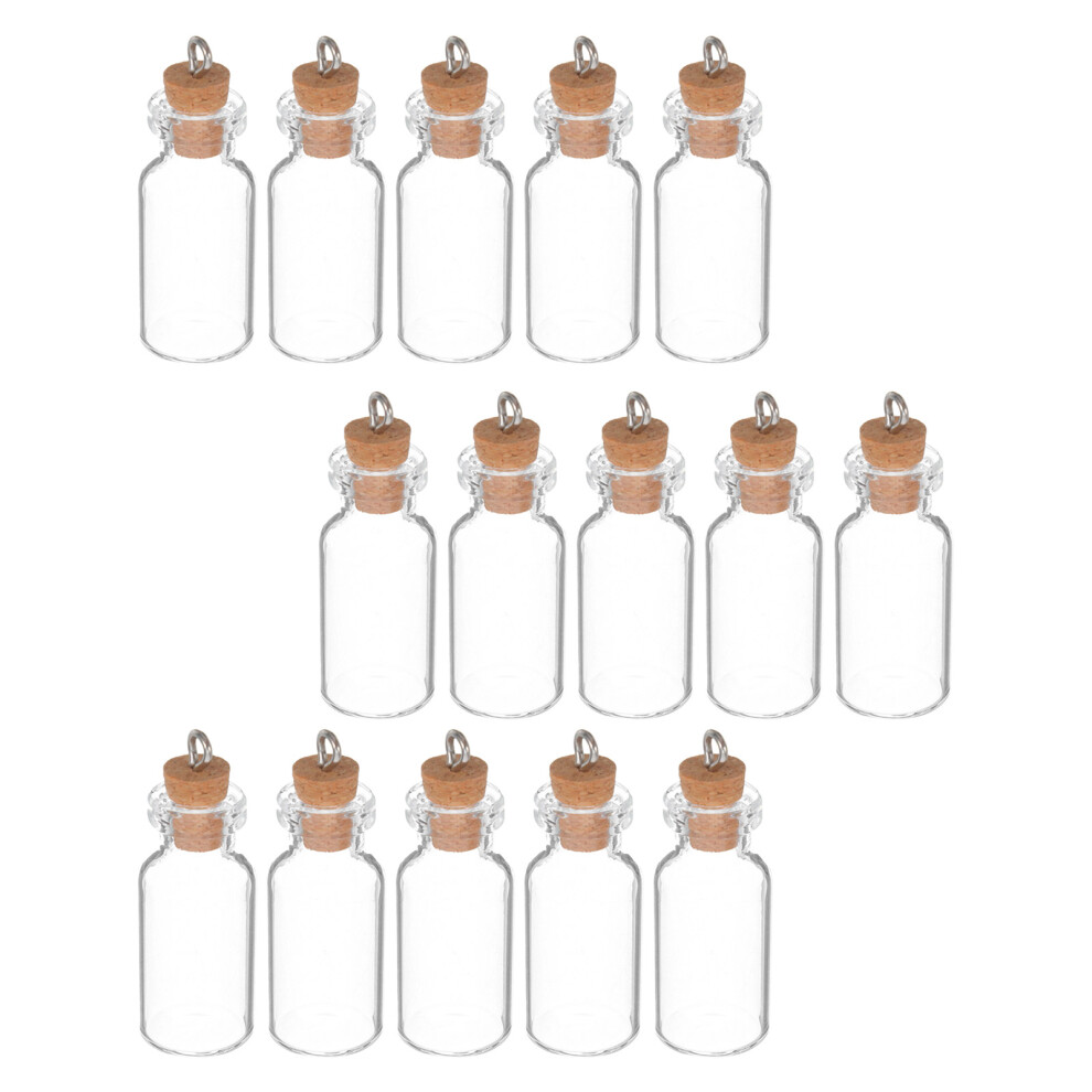 15 Szt. Mini Butelki 3 Ml Szklane Z Korkowymi Zatyczkami-image