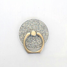 (Silver) 2 Pack Round Glitter Phone Holder Rings, 180/360 Degree Rotation, Women/Girls