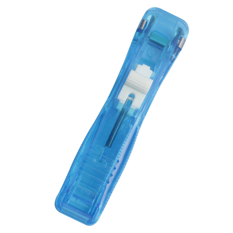 Blue Clam Clip Dispenser & Push Stapler Recyclable Handheld Design Home/School-image-OPC-PKMFKWS-NEW