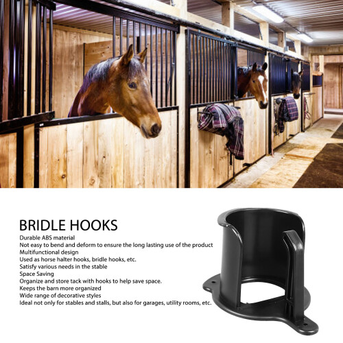 Universal Horse Bridle Bracket - Sturdy Hooks for Stable Organization 2