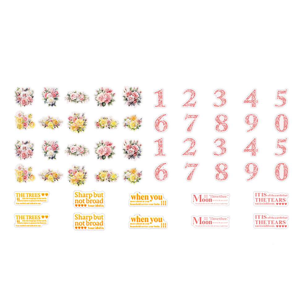 50Pcs Flower Design Journal Stickers Paper Decorative Stickers for Home-image-OPC-PKMFSVC-NEW