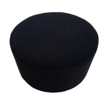 Wrinkles Frees Elastic Slipcover For Round Ottoman Footstool, Protective Cover, Classical Multifunction Design, Black