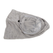Cycling Windproof Hood Hat Coral Fleece Grey Winter with Removable Face Panel