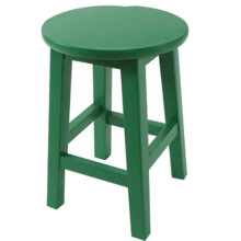 Solid Wood Portable Round Stool 30x50 Cm Green For Bedroom And Coffee Table, Compact Green Stool