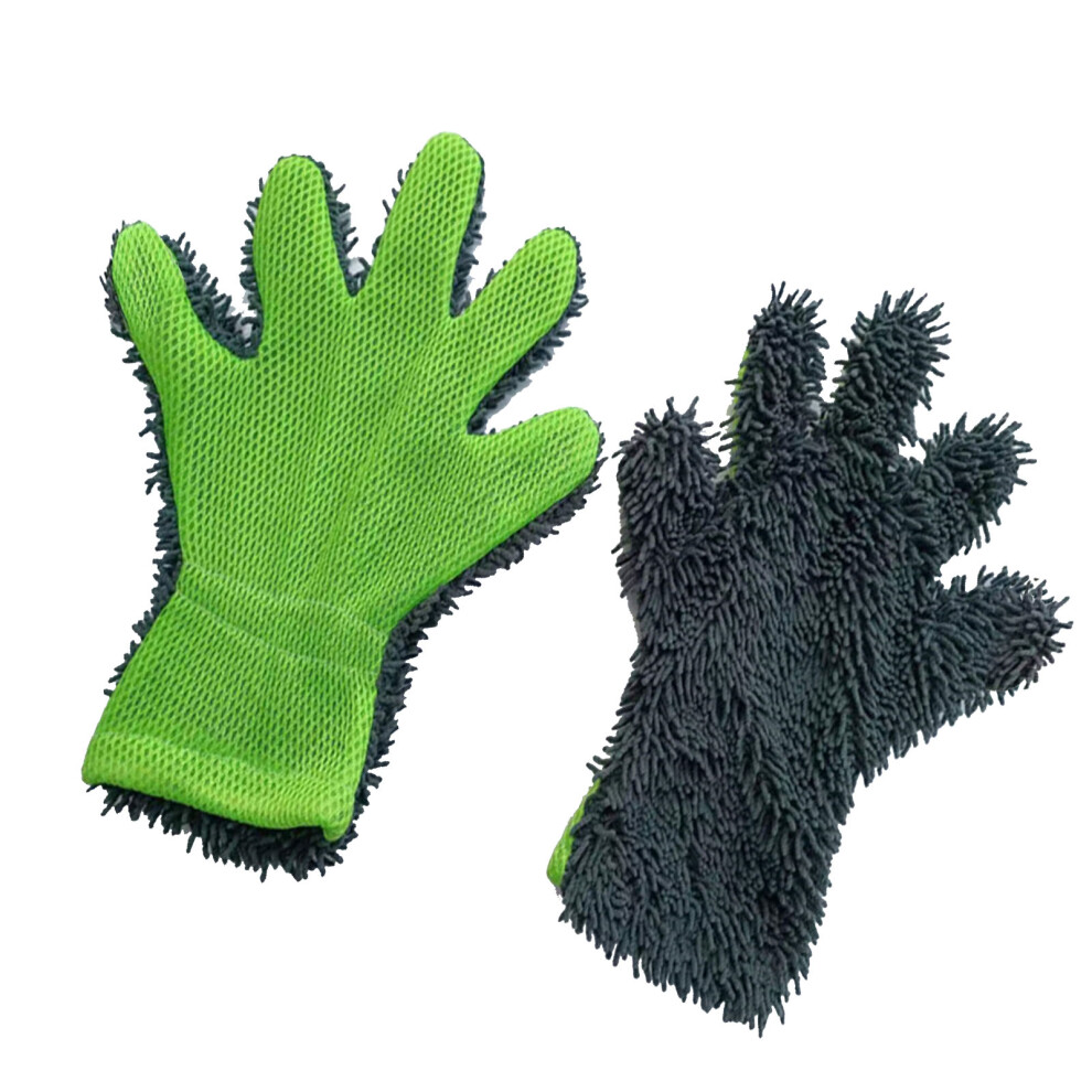 Microfiber Car Cleaning Gloves Â Multi-Func Five Finger Wash Mitts 8471351085084