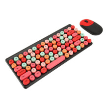 Retro Colorful 86 Keys Wireless Keyboard & 2.4G Mouse Combo for PC
