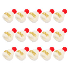 30Pcs White Woolen Mini Hat Ornaments DIY Christmas Decor Accessories