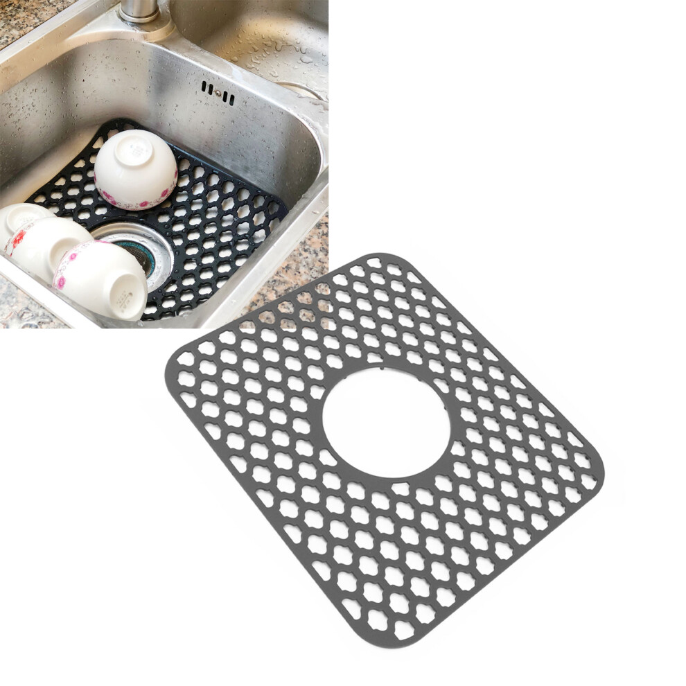 Silicone Sink Protector Mat For Stainless Steel Porcelain Sink Gray 4621351088064