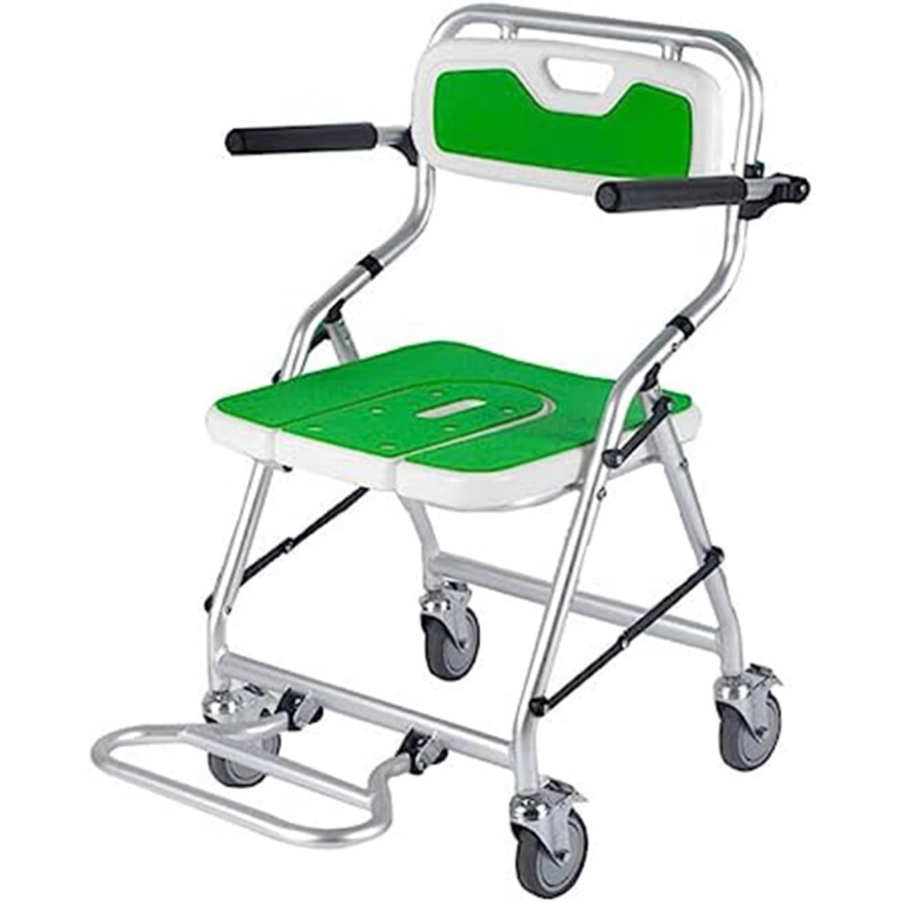 Shower Stool Toilet Chair For Seniors Foldable Shower Chair On Wheels For Elderly And Disabled