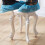 Vintage Vanity Stool Rectangular Golden Leather 17-Inch Sitting Height Victorian Makeup Dressing Stool 5