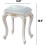 Vintage Vanity Stool Rectangular Golden Leather 17-Inch Sitting Height Victorian Makeup Dressing Stool 2