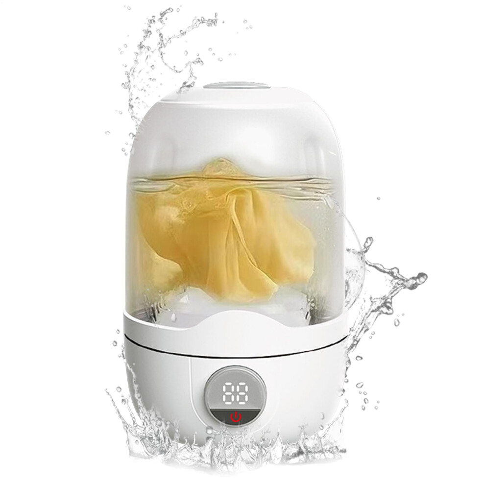 Travel Washing Machine Mini Washer, Rechargeable Automatic Cup Cleaning Tool, White For Dormitories And Tiny Spaces-image-OPC-PKMHFFT-NEW