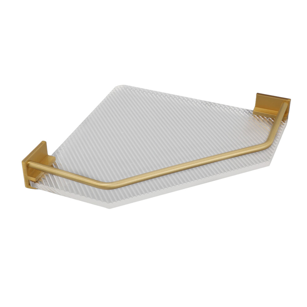 Acrylic Wall Mount Corner Shelf Gold Punch-Free Floating Storage Rack 4661351090056