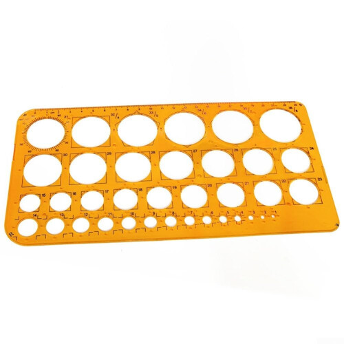 Round Ruler Set With 36 Circle Templates For Classroom Projects, Office Work, And Home Use