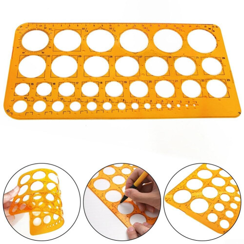 Round Ruler Set With 36 Circle Templates For Classroom Projects, Office Work, And Home Use 2