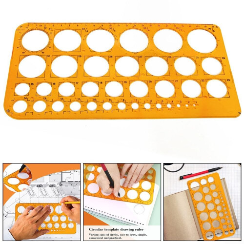 Round Ruler Set With 36 Circle Templates For Classroom Projects, Office Work, And Home Use 1