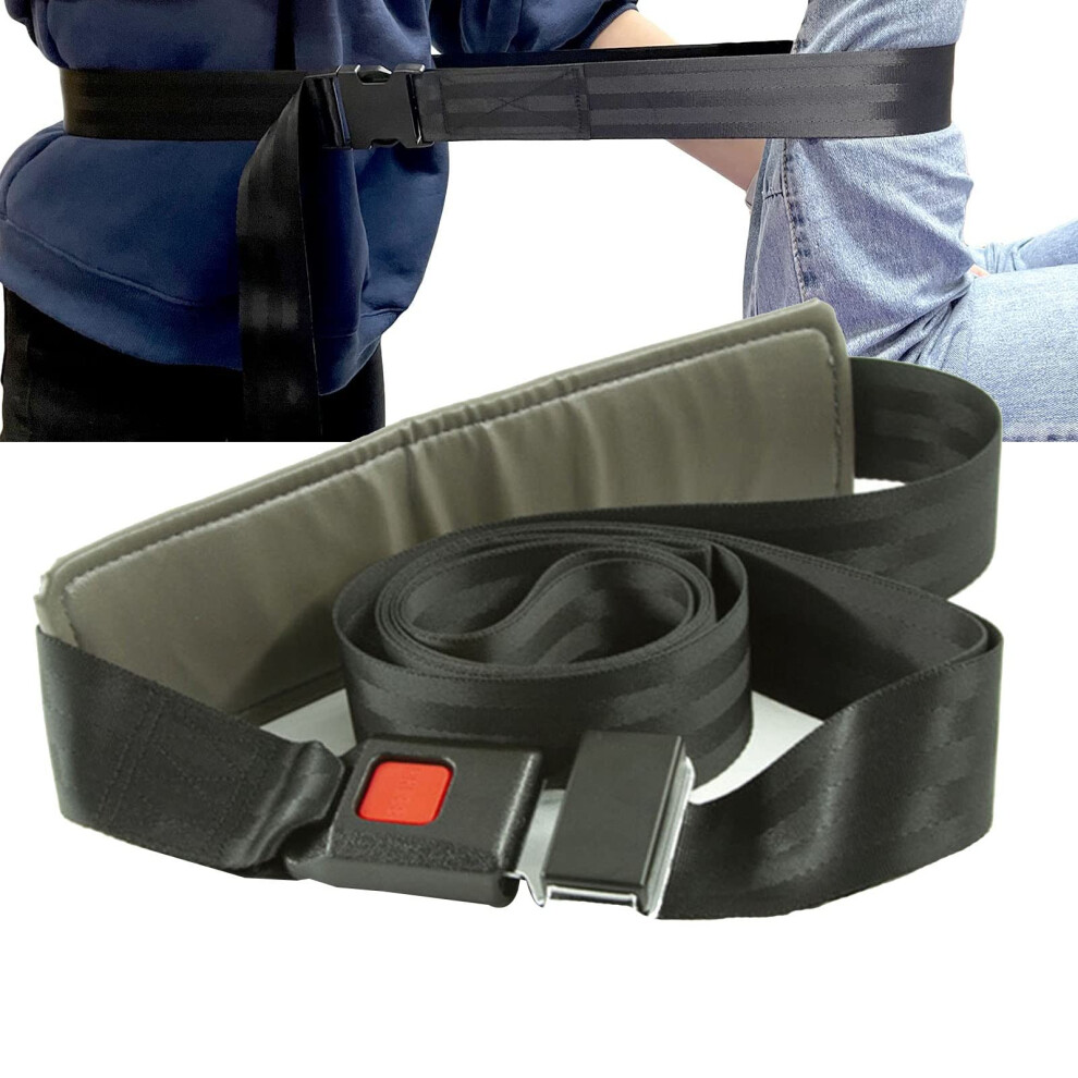 Black Joint Mobilization Belt Adjustable For Physical Therapy Chiropractic Flexion Traction Gait Belts