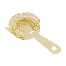 Edelstahlschankel-Cocktail-Sieb mit Drahtfeder, 16,5x8,2 cm, Gold